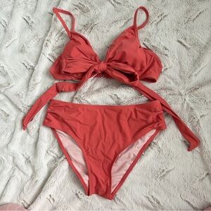 Cupshe Coral Bikini Set